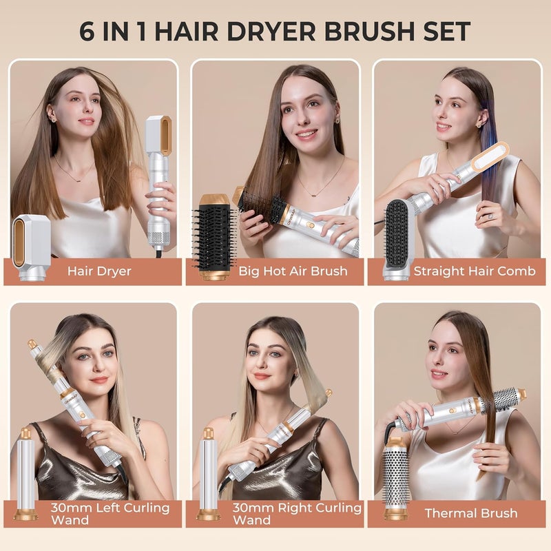 OKWRAP 6 in ONE Round Brush Blow Dryer 800W - Image 2